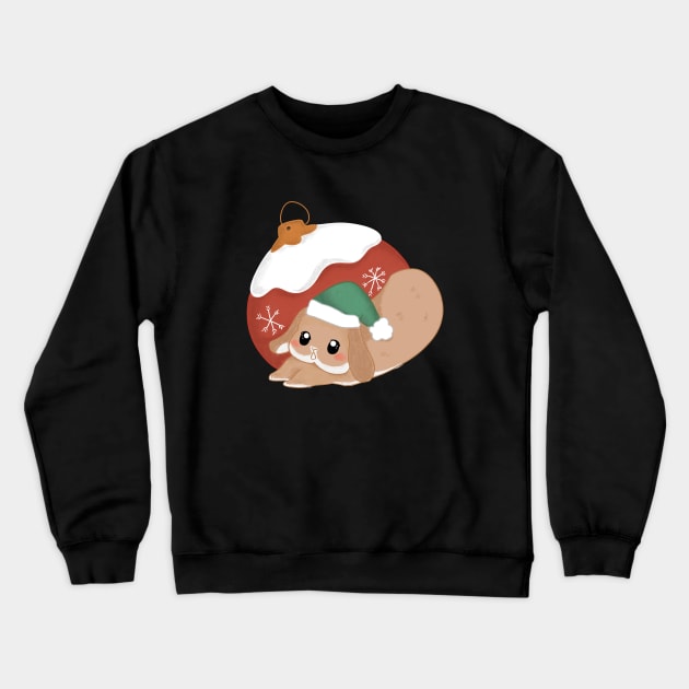 Bailey the Yoga rabit and the Christmas Ball _ Bunniesmee Christmas Edition Crewneck Sweatshirt by GambarGrace